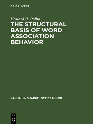 cover image of The structural basis of word association behavior